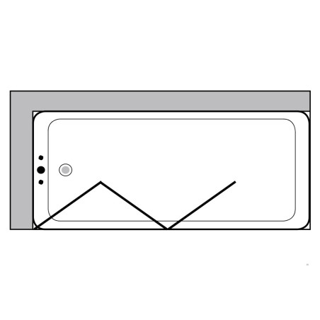 Box sopravasca 3 ante a soffietto cristallo temperato cm 130