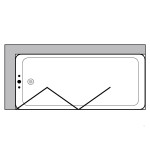 Box sopravasca 3 ante a soffietto cristallo temperato cm 130