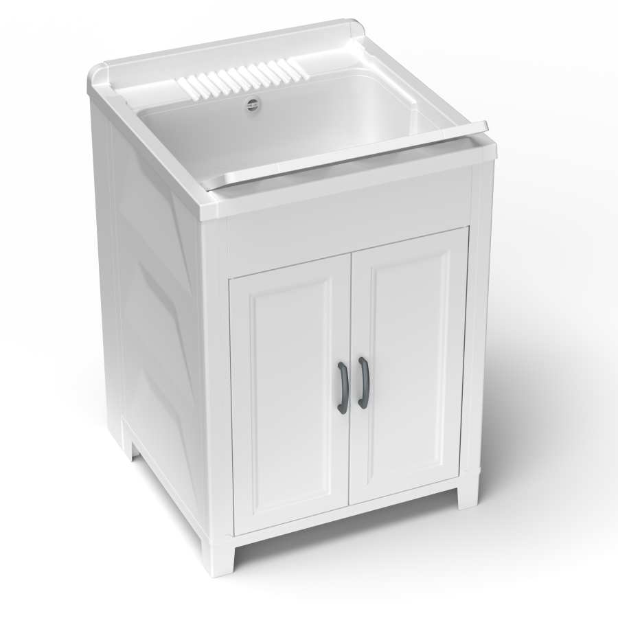 Lavatoio con mobile 60 x 60 x 85 per esterno in PVC 2 ante