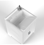 Lavatoio con mobile 60 x 60 x 85 per esterno in PVC 2 ante