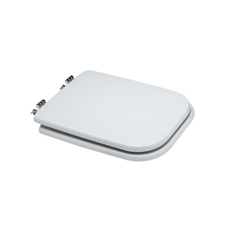 Coprivaso copriwater sedile tavoletta wc legno in mdf, compatibile Conca Ideal Standard, colore bianco