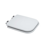 Coprivaso copriwater sedile tavoletta wc legno in mdf, compatibile Conca Ideal Standard, colore bianco