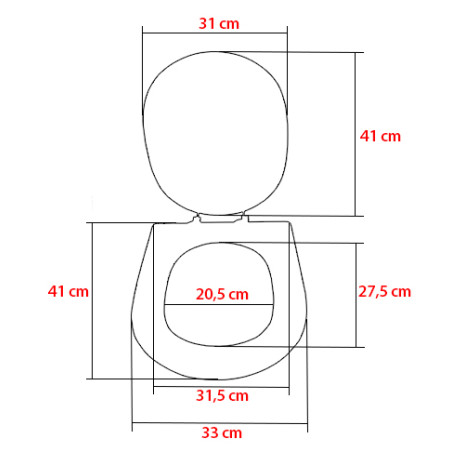 Coprivaso copriwater sedile tavoletta wc legno in poliestere alta qualità, compatibile Friges Ritmo, colore grigio