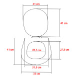 Coprivaso copriwater sedile tavoletta wc legno in poliestere alta qualità, compatibile Friges Ritmo, colore grigio
