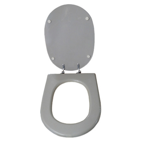 Coprivaso copriwater sedile tavoletta wc legno in poliestere alta qualità, compatibile Friges Ritmo, colore grigio