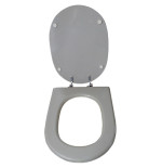 Coprivaso copriwater sedile tavoletta wc legno in poliestere alta qualità, compatibile Friges Ritmo, colore grigio