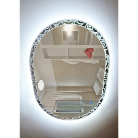 Specchio led ovale cornice illuminata 100 x 75 reversibile