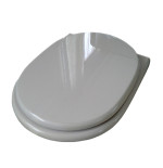 Coprivaso copriwater sedile tavoletta wc legno in poliestere alta qualità, compatibile Friges Ritmo, colore grigio