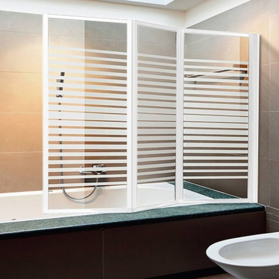 Box sopravasca cristallo serigrafato 3 ante pieghevoli 134/133