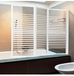 Box sopravasca cristallo serigrafato 3 ante pieghevoli 134/133