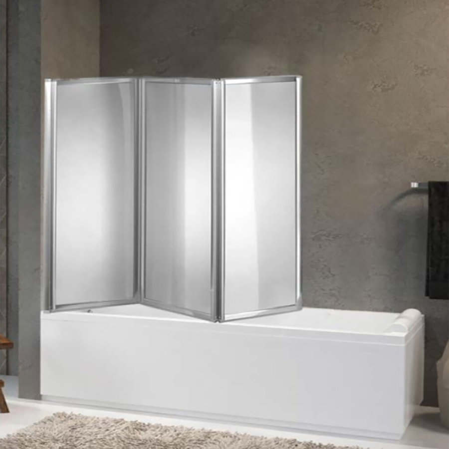 Box Sopravasca 3 Ante a Soffietto cm 130 Cristallo Temperato 3 mm