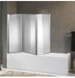 Box Sopravasca 3 Ante a Soffietto cm 130 Cristallo Temperato 3 mm