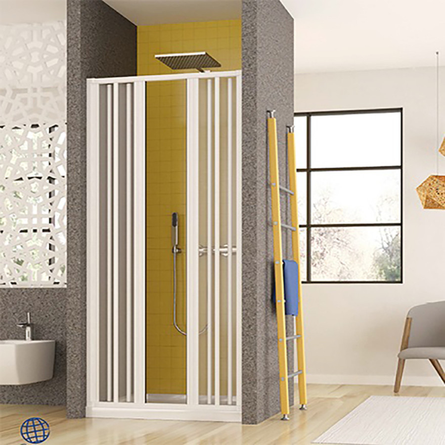 Porta Nicchia Doccia 170 Cm Soffietto Apertura Centrale