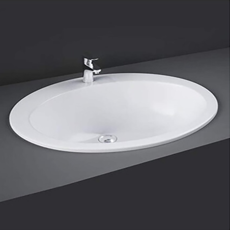 Lavabo Soprapiano Ceramica 53x43,5 Bianco 1-3 Fori RAK Italy