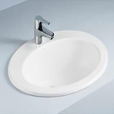 Lavabo Soprapiano Incasso Ceramica 63,5x53,5 Cm