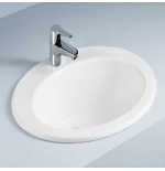 Lavabo Soprapiano Incasso Ceramica 63,5x53,5 Cm