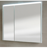 Specchio Contenitore 2 Ante LED 70x67 Bianco Asimmetrico IP44