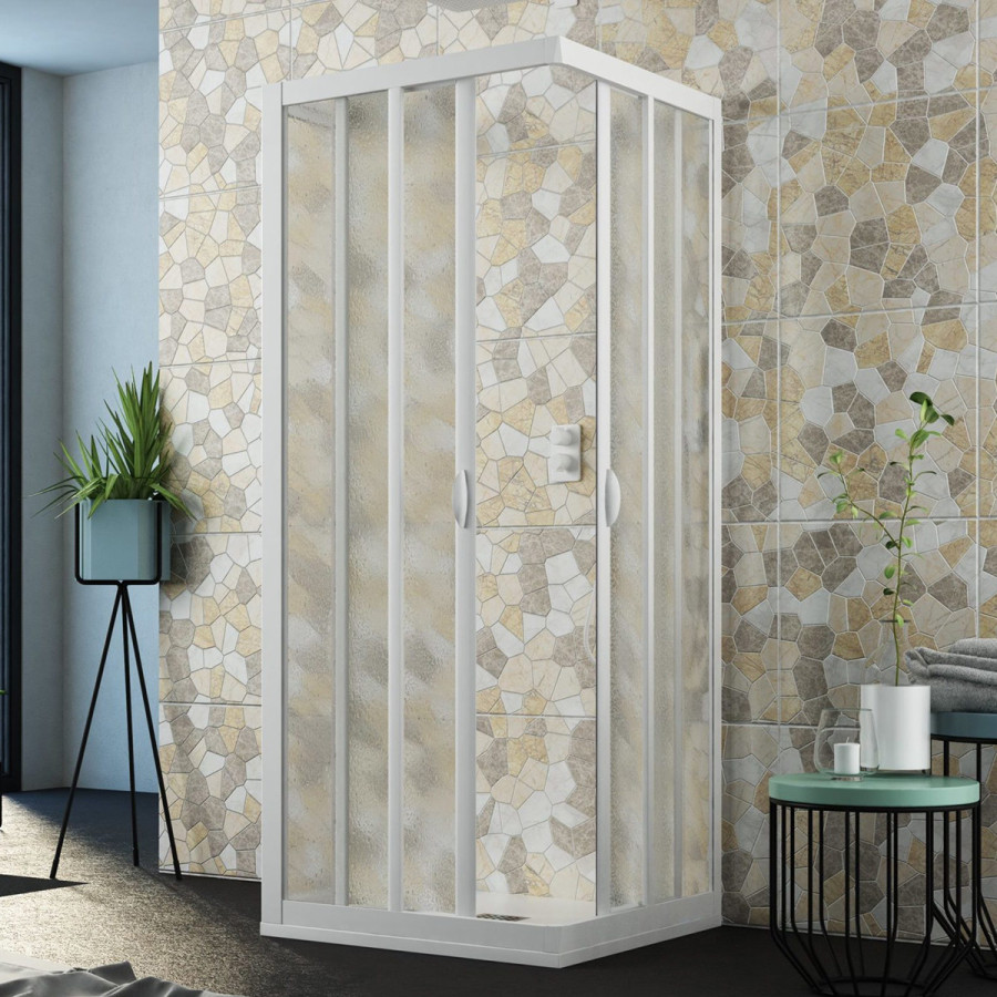 Box doccia 3 lati scorrevole 80x80x80 con anta fissa