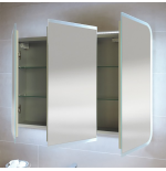 Specchio Contenitore 3 Ante LED 95x70 cm Bianco