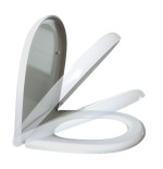 Coprivaso copriwater sedile tavoletta wc resina termoindurente avvolgente, compatibile Grace Globo Soft Close, colore bianco