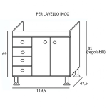 Mobile Cucina Bianco 120 Cm 2 Ante E Lavello Inox