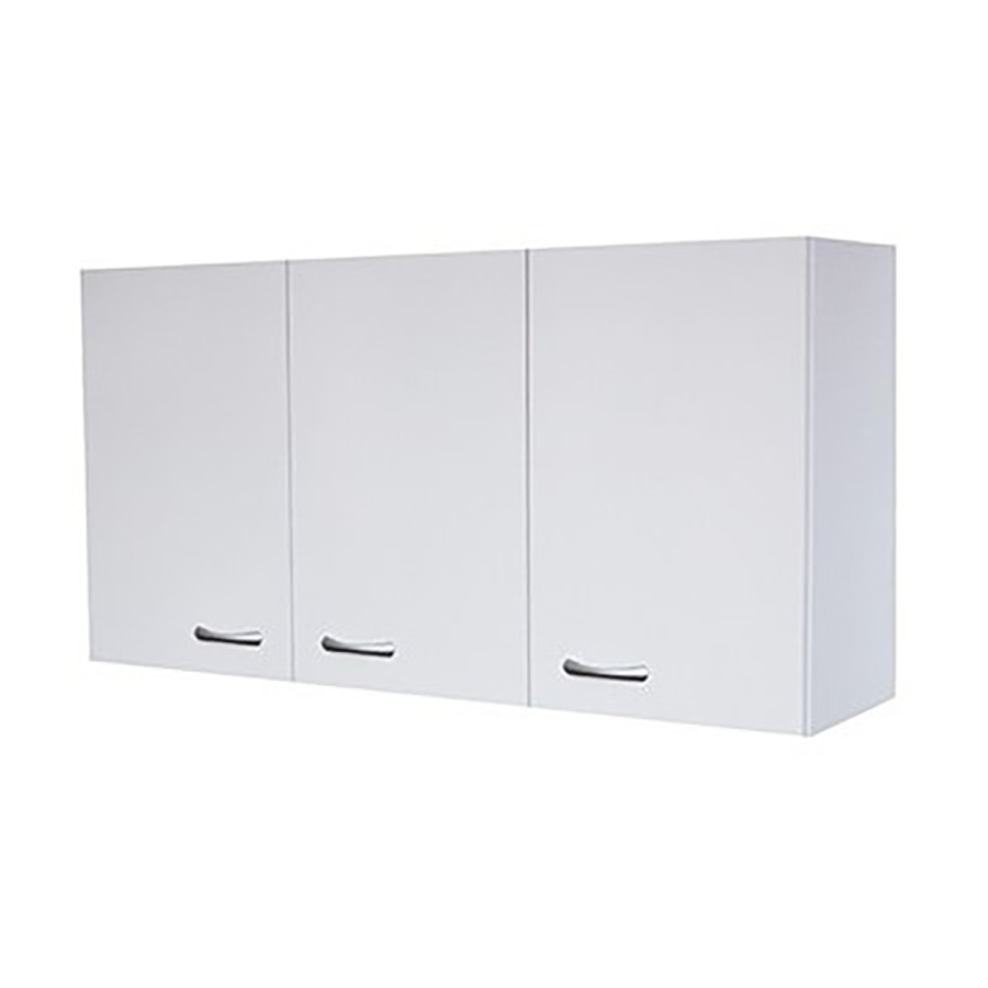 Mobile Pensile Cucina Bianco Lucido 120 cm con 2 Pensili e Ripiano