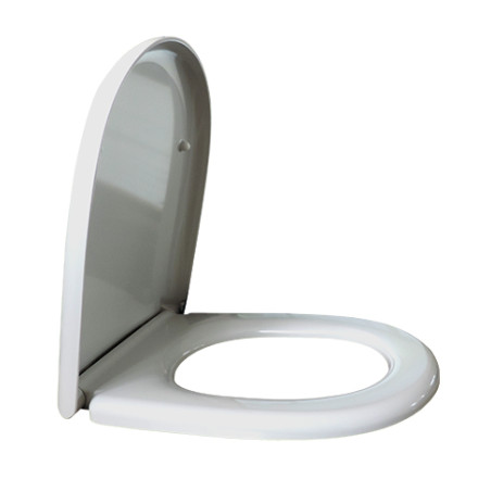 Coprivaso copriwater sedile tavoletta wc resina termoindurente avvolgente, compatibile Grace Globo Soft Close, colore bianco
