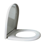 Coprivaso copriwater sedile tavoletta wc resina termoindurente avvolgente, compatibile Grace Globo Soft Close, colore bianco