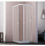Box doccia angolare scorrevole 80-75 x 100-95 cm con profili PVC