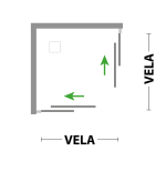 Box doccia angolare scorrevole 90-85 x 90-85 cm PVC