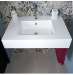 Lavabo marmoresina bianco sospeso 80,5x51,5x13 vasca centrale