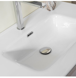 Mobile Bagno 80 cm Olmo Perla con Lavabo, Specchio e Colonna
