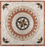 Rosone in mosaico di marmo 100 x 100 x 0,8 cm su rete, perfetto per pavimenti interni ed esterni. Ideale per creare decorazioni