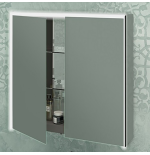 Specchio Contenitore LED 2 Ante 90x70 cm Bagno