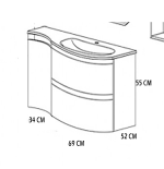 Vague | Mobile Bagno Sospeso 104 cm Bianco Opaco con Lavabo in Vetro