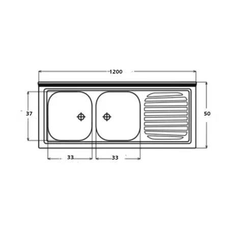 Mobile Cucina Bianco 120 cm con Lavello Inox 2 Vasche