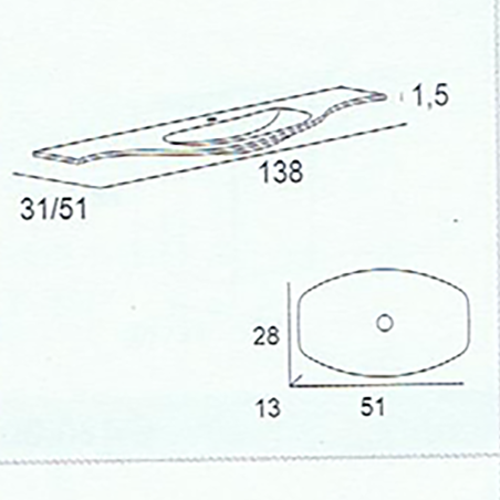 Vague | Mobile Bagno Rovere Tabacco 138 cm con Lavabo Nero e Specchio