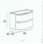 Vague | Mobile Bagno Sospeso 104 cm Nero Opaco con Lavabo a Sinistra