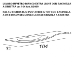 Vague | Mobile Bagno Sospeso 104 cm Nero Opaco con Lavabo a Sinistra