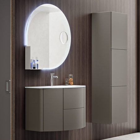 Eden | Mobile Bagno Sospeso 121 cm Grigio Talpa con Specchio LED
