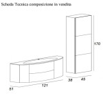 Eden | Mobile Bagno Sospeso 121 cm Grigio Talpa con Specchio LED