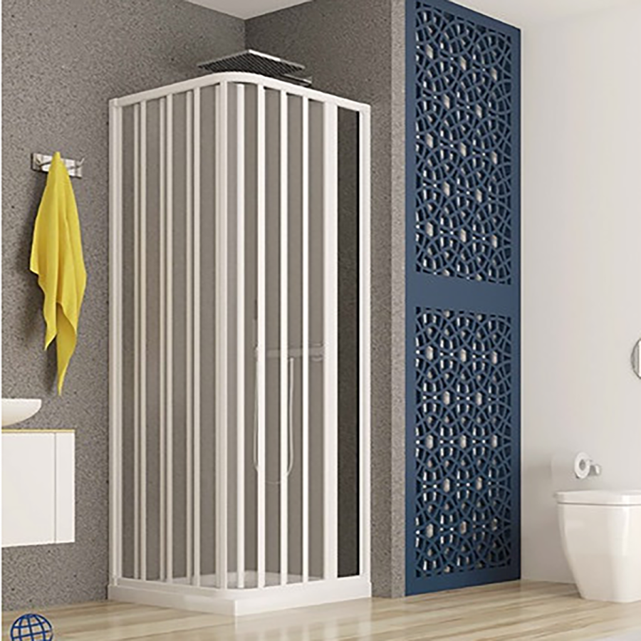 Box doccia angolare 80x80 soffietto apertura laterale