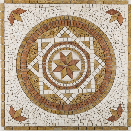 Rosone Mosaico in Marmo 120x120 cm - Eleganza per Pavimenti | Design Unico su Rete