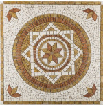 Rosone Mosaico in Marmo 120x120 cm - Eleganza per Pavimenti | Design Unico su Rete