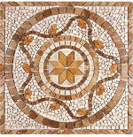 Rosone Mosaico marmo cm 66 x 66 x 0,8 su rete per pavimenti