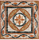 Rosone Mosaico Marmo 66x66 cm su Rete per Pavimenti - Eleganza per Interni ed Estern