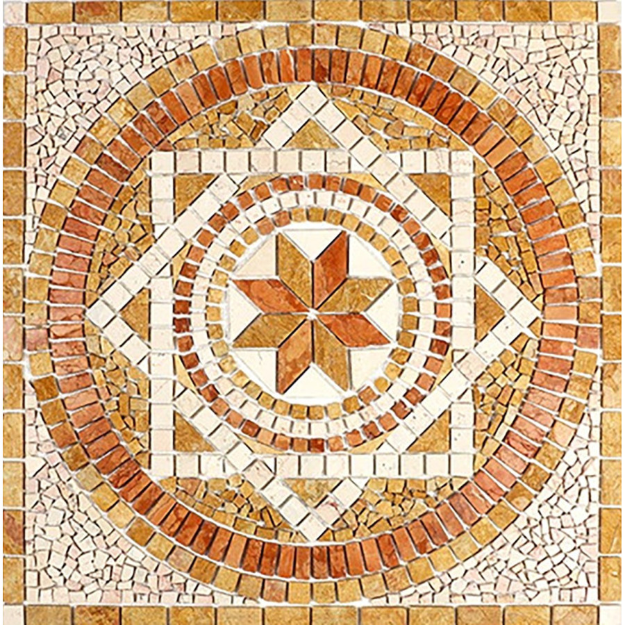 Rosone marmo 66x66 cm su rete per pavimenti interni