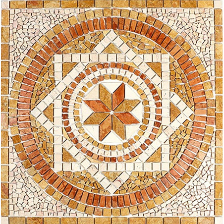 Rosone marmo 66x66 cm su rete per pavimenti interni