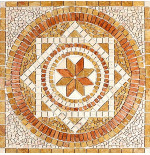 Rosone marmo 66x66 cm su rete per pavimenti interni