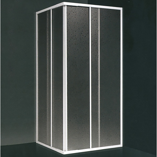 Box Doccia Angolare Scorrevole 80x80cm – Profilo Bianco